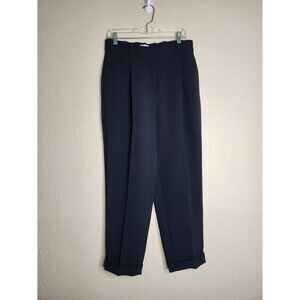 Wilfred Dress Pants Women's 10 Black Cuffed Hem Pleated Classic Career High-Rise